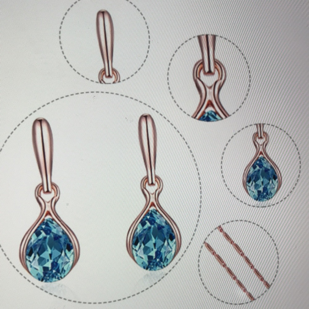 Rose Gold necklace and  earring set turquoise🌺 - Picture 5 of 5